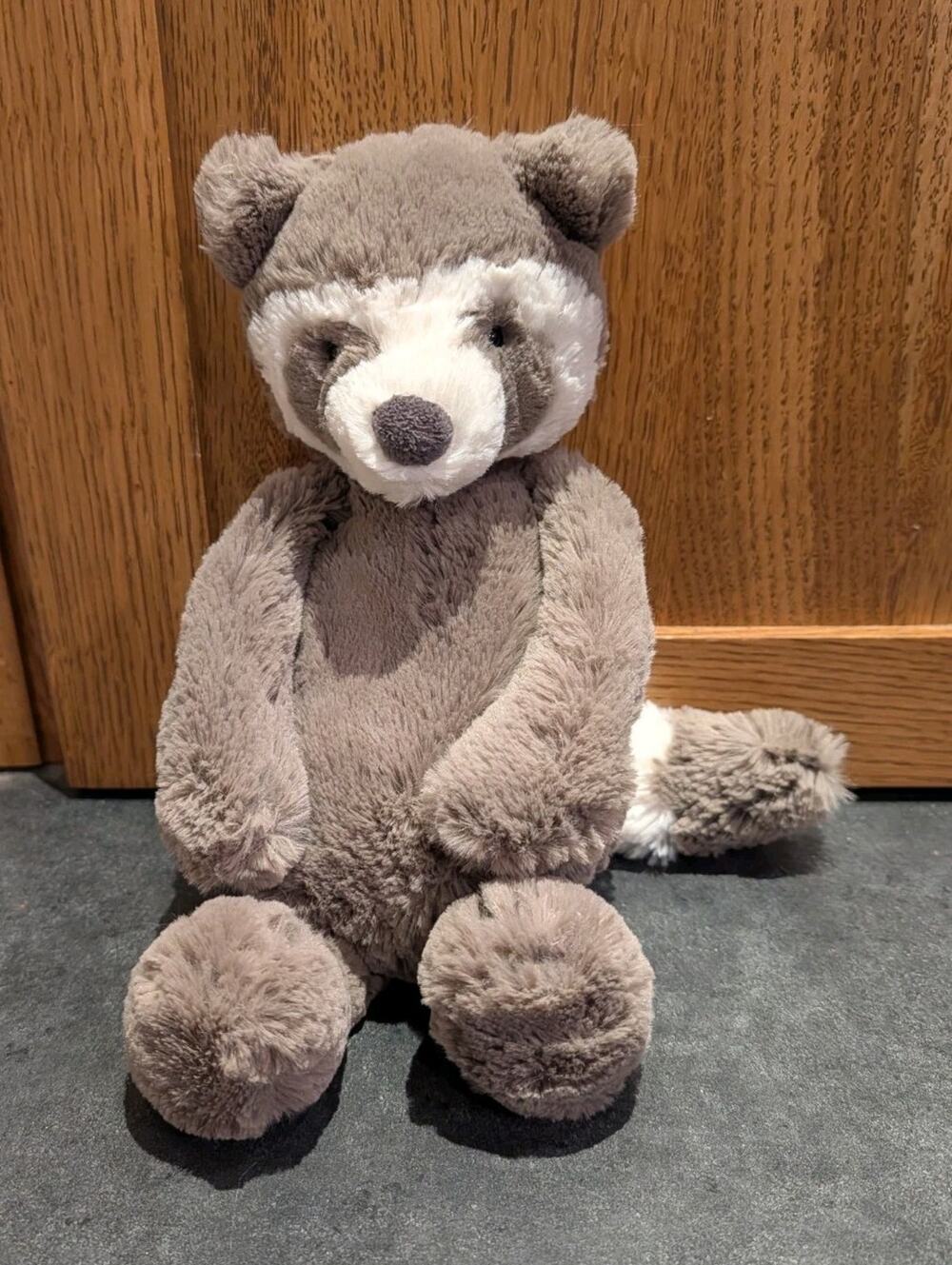 Jellycat Bashful Raccoon Medium 12” Retired Rare Plush Stuffed Animal